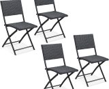 Poly Rattan Folding Chair Set Of 2 Rome Black 994925 4251779108930