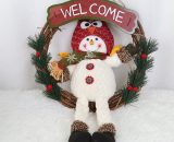 Merry Christmas Wreath Santa Claus Snowman Reindeer Dolls Artificial Rattan Hanging Ornaments Home Wall Window Kitchen Hall Decor(Red Riding Hood PERGB010878 9784267145230