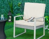 Outsunny 2 Piece Cushion 1 Seat Pads 1 Back Pad for Rattan Sofa Chair, Indoor and Outdoor Use, Beige 84B-569V70CW 5056534570750