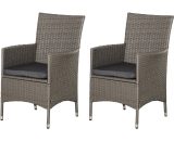 Outsunny 2 Seater Outdoor Rattan Armchair Dining Chair Garden Patio Furniture w/ Armrests Cushions Grey 861-004GY 5056534556662